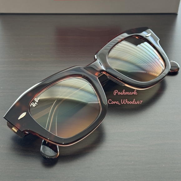 RayBan State Street Tortoise Frame RB2186 Gradient Brown Lens Unisex New - Picture 6 of 17